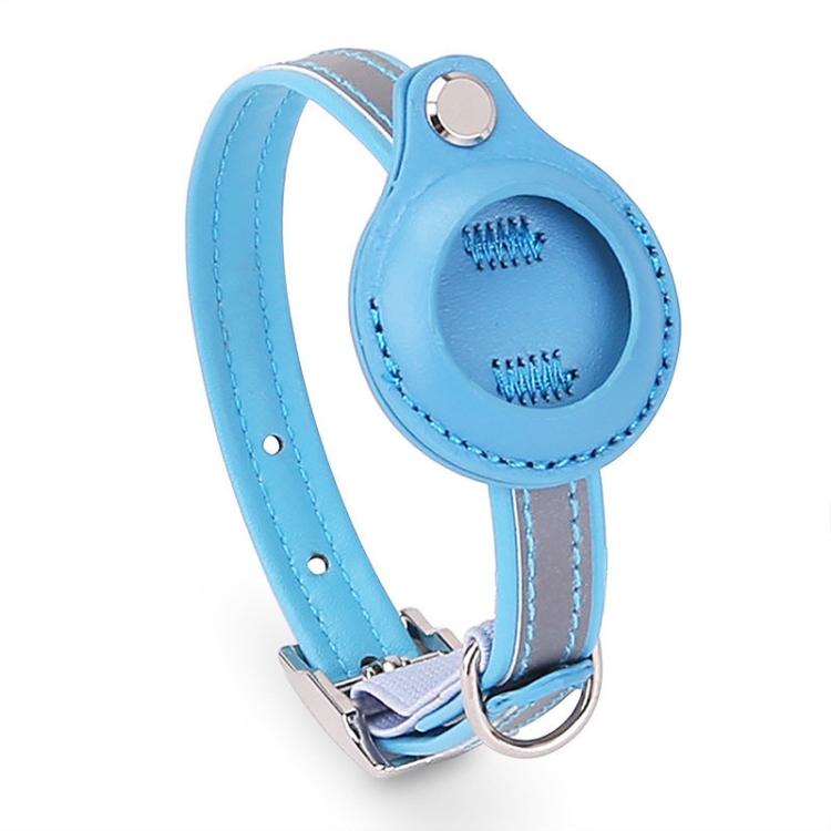 For AirTag 2nd Gen / AirTag 1st Gen Tracker Protective Cover Pet PU Collar, Specification: M(Blue)