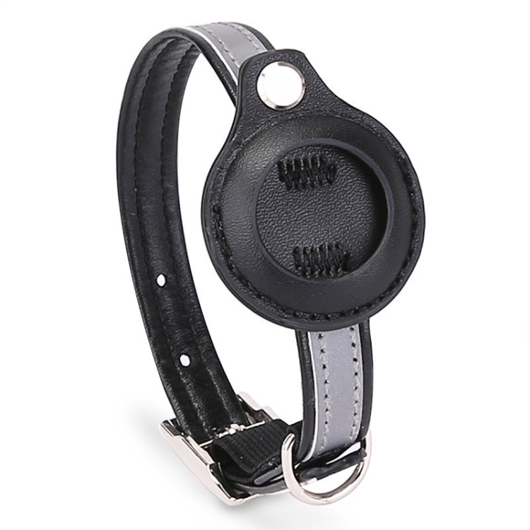 For AirTag 2nd Gen / AirTag 1st Gen Tracker Protective Cover Pet PU Collar, Specification: XS(Black)