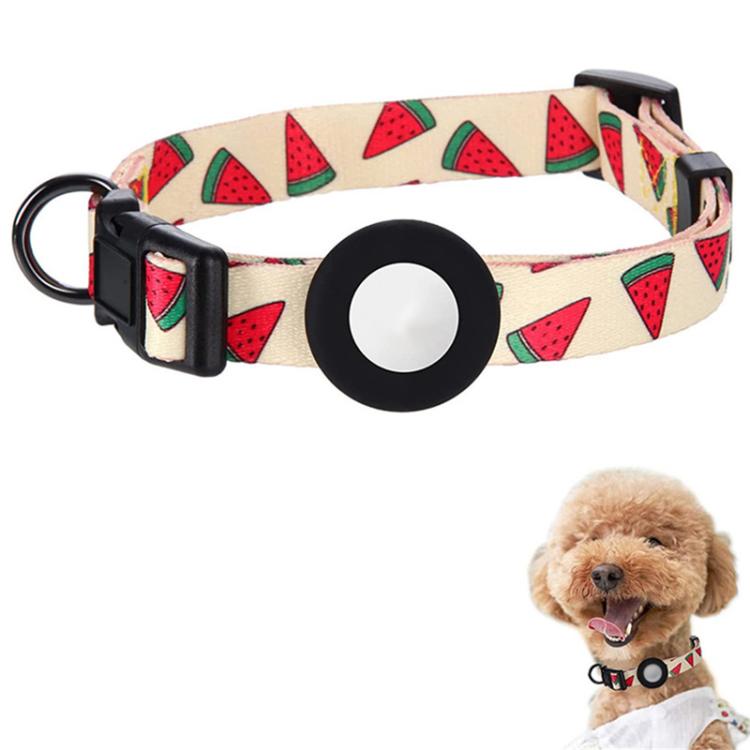 For AirTag 2nd Gen / AirTag 1st Gen Tracker Waterproof Silicone Case Pet Collar Cats Dog Neck Collar, Size: S(Watermelon)