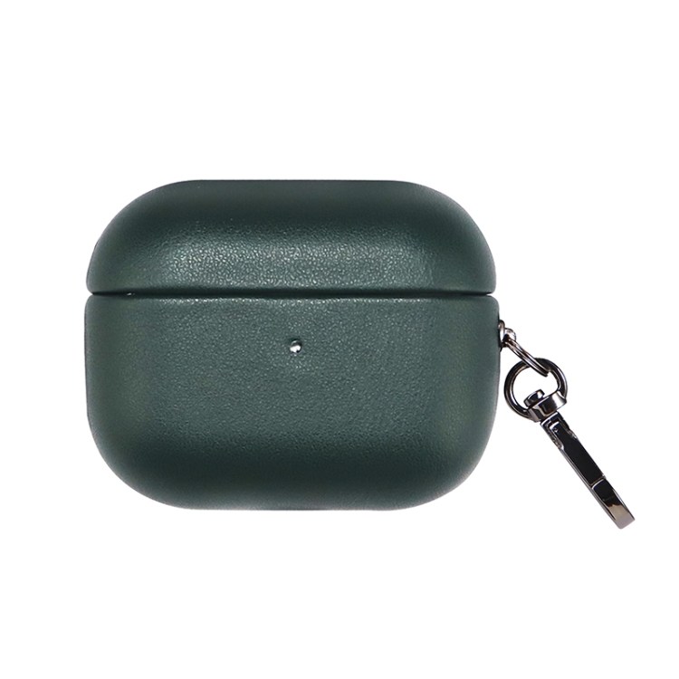 For Apple AirPods Pro PU Leather Wireless Bluetooth Earphone Protective Case(Dark Green)