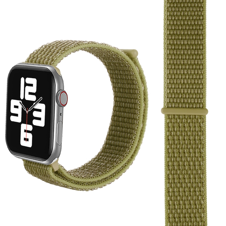 For Apple Watch 42mm / 41mm / 40mm / 38mm Simple Fashion Nylon Watch Band with Magic Stick(Dark Green)
