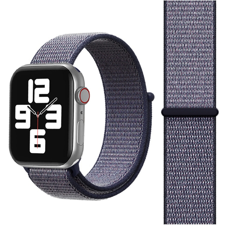 For Apple Watch 42mm / 41mm / 40mm / 38mm Simple Fashion Nylon Watch Band with Magic Stick(Navy Blue)