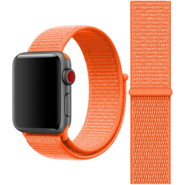 For Apple Watch 42mm / 41mm / 40mm / 38mm Simple Fashion Nylon Watch Band with Magic Stick(Orange)