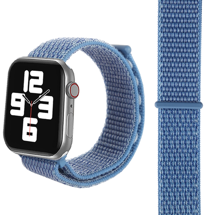 For Apple Watch 42mm / 41mm / 40mm / 38mm Simple Fashion Nylon Watch Band with Magic Stick(Peacock Blue)
