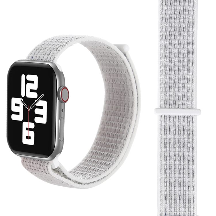 For Apple Watch 42mm / 41mm / 40mm / 38mm Simple Fashion Nylon Watch Band with Magic Stick(Silver)