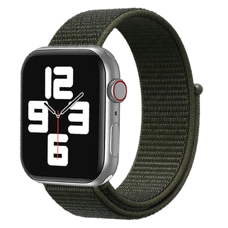 For Apple Watch 46mm / 49mm / 45mm / 44mm Simple Fashion Nylon Watch Band with Magic Stick(Army Green)