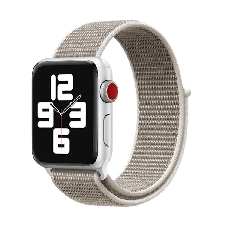 For Apple Watch 46mm / 49mm / 45mm / 44mm Simple Fashion Nylon Watch Band with Magic Stick(Light Grey)