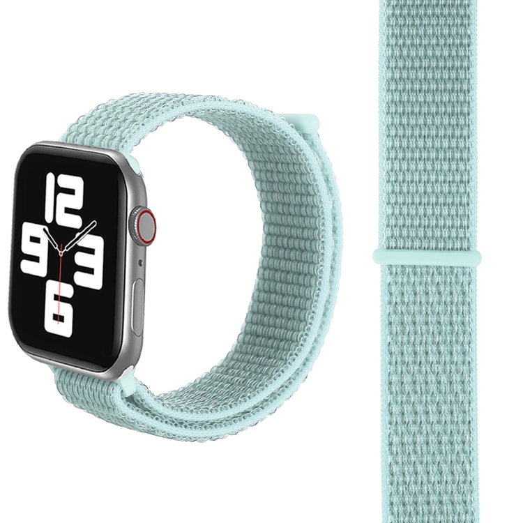 For Apple Watch 46mm / 49mm / 45mm / 44mm Simple Fashion Nylon Watch Band with Magic Stick(Mint Green)
