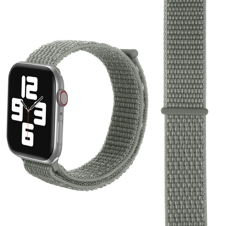 For Apple Watch 46mm / 49mm / 45mm / 44mm Simple Fashion Nylon Watch Band with Magic Stick(Silver Grey)