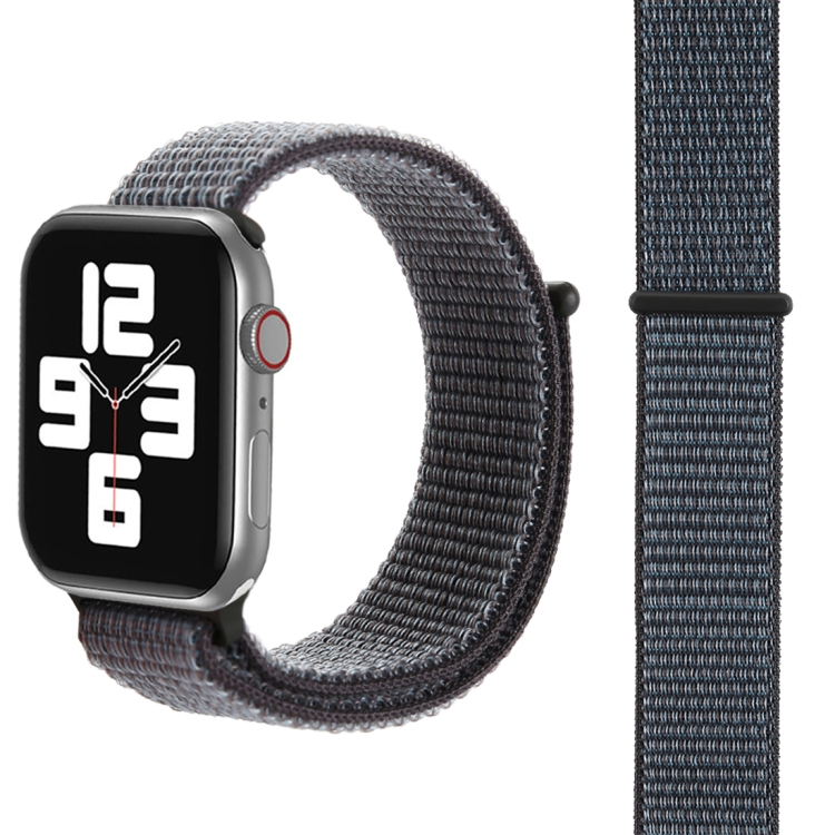 For Apple Watch 46mm / 49mm / 45mm / 44mm Simple Fashion Nylon Watch Band with Magic Stick(Space Grey)