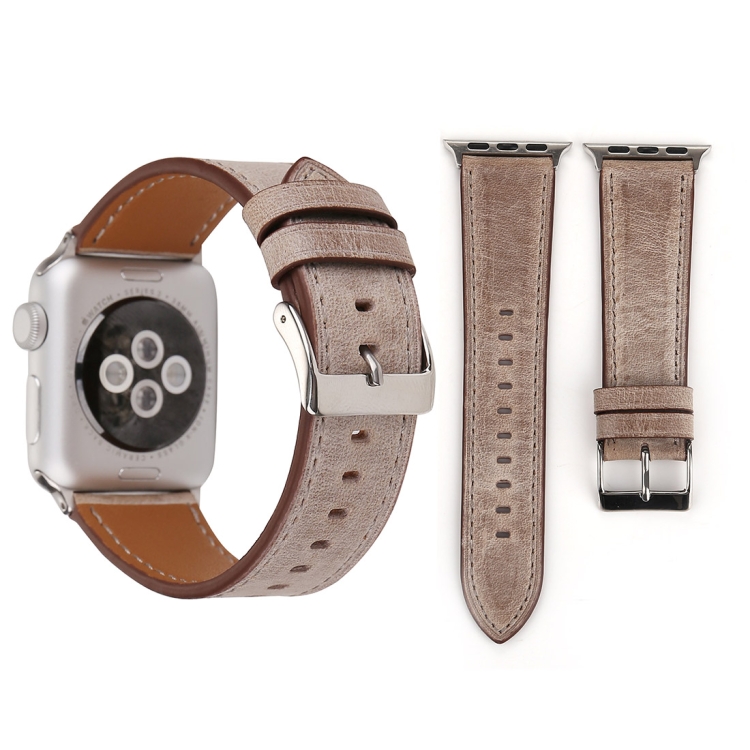 For Apple Watch Ultra 49mm&Watch Ultra 2 49mm / Series 10 46mm / 9&8&7 45mm / SE 3&SE 2&6&SE&5&4 44mm / 3&2&1 42mm Fresh Style Genuine Leather Watch Band(Brown)