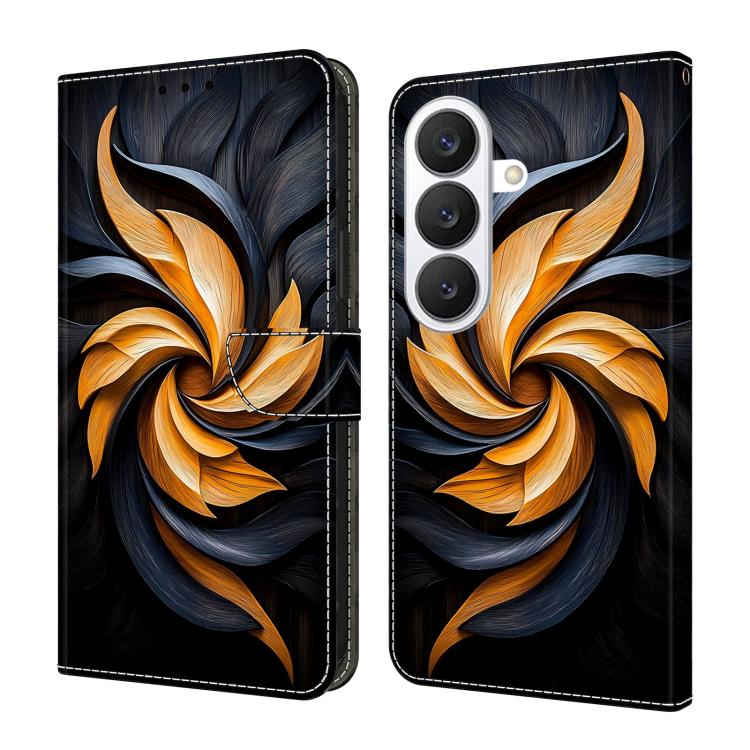 For Galaxy S26 5G Crystal-Like Painted Vegan Leather Phone Case(Gilded Vortex)