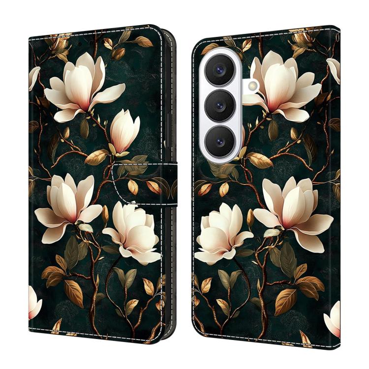 For Galaxy S26 5G Crystal-Like Painted Vegan Leather Phone Case(Magnolia)