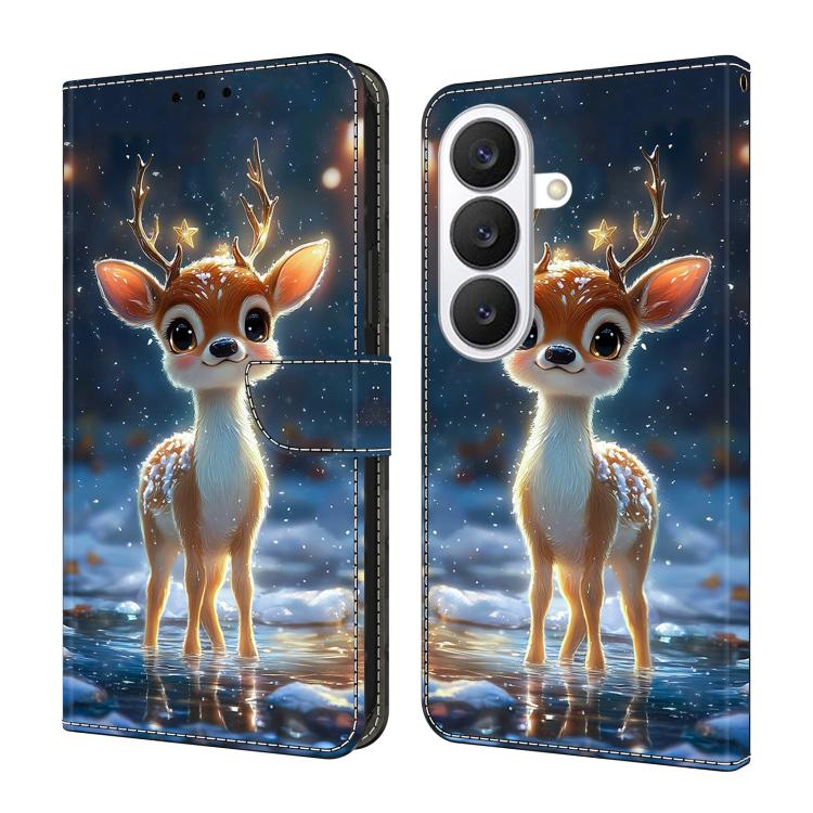 For Galaxy S26 5G Crystal-Like Painted Vegan Leather Phone Case(Starry Deer)
