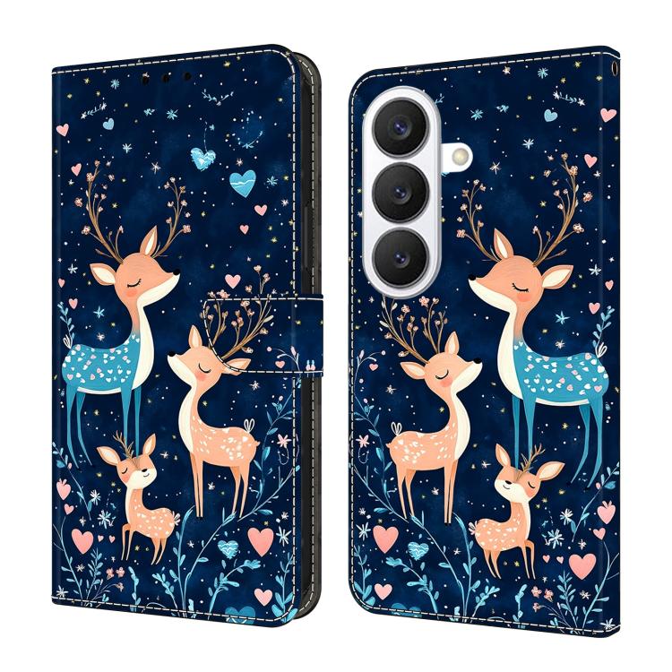 For Galaxy S26 5G Crystal-Like Painted Vegan Leather Phone Case(Starry Deer Herd)