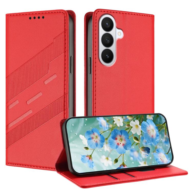For Galaxy S26 5G Embossed Multi-functional Wallet Retro Leather Phone Case(Red)