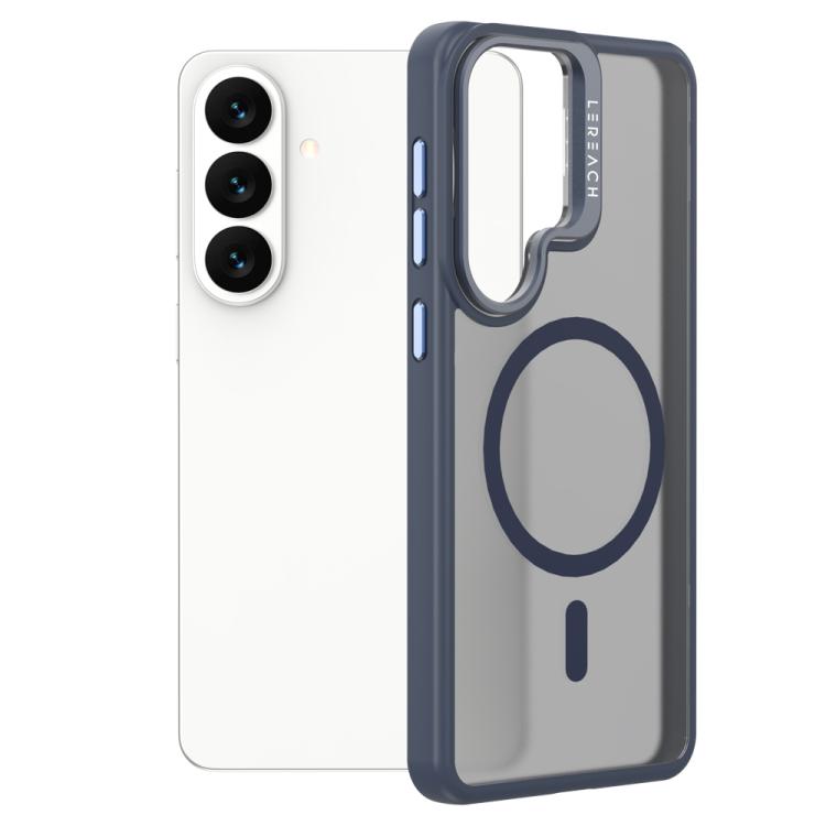 For Galaxy S26 5G LeReach Le-Luster Series Metal Lens Kickstand Magnetic Phone Case(Blue)