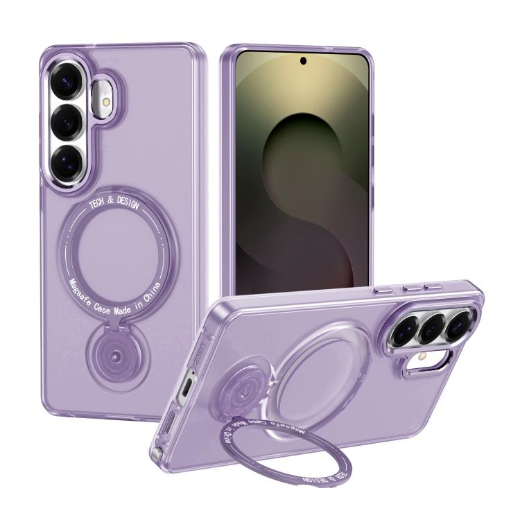 For Galaxy S26 5G Rotation Holder MagSafe Phone Case(Purple)
