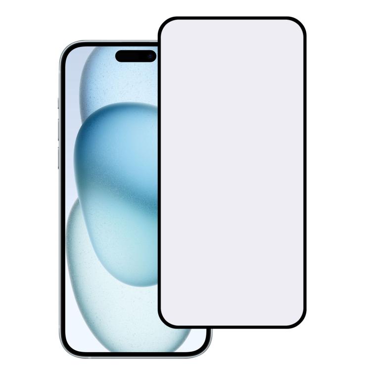For iPhone 16 / 15 High Aluminum 380 Glue Silk Screen Printed Tempered Glass Film