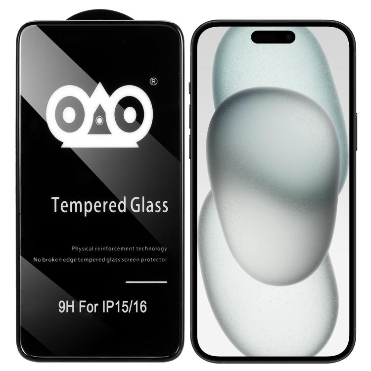 For iPhone 16 / 15 Shockproof Anti-breaking Edge Airbag Tempered Glass Film