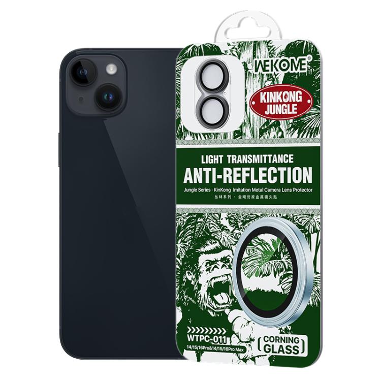 For iPhone 16 / 16 Plus WK WTPC-011 Jungle Series Kinkong Imitation Metal Camera Lens Protector Film(Black)