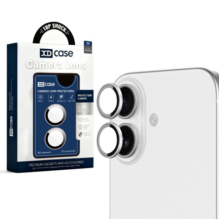 For iPhone 16 / 16 Plus XDcase AF + AR Hawkeye Camera Lens Protector with Alignment Tool(Silver)
