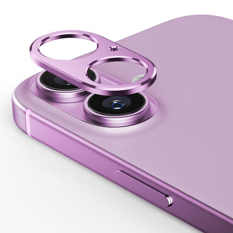 For iPhone 16 / 16 Plus XDcase Titanium Alloy Hollow Camera Lens Protector(Purple)