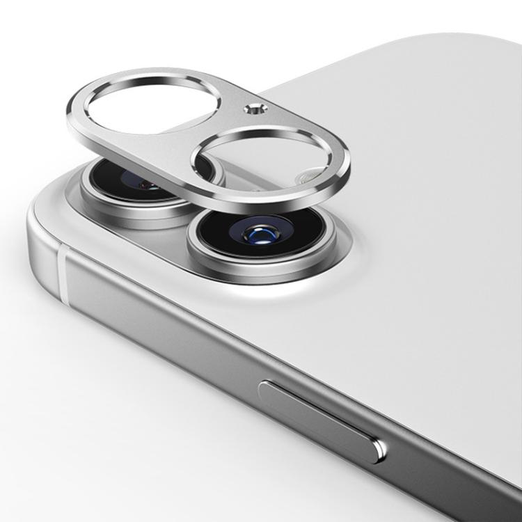 For iPhone 16 / 16 Plus XDcase Titanium Alloy Hollow Camera Lens Protector(Silver)