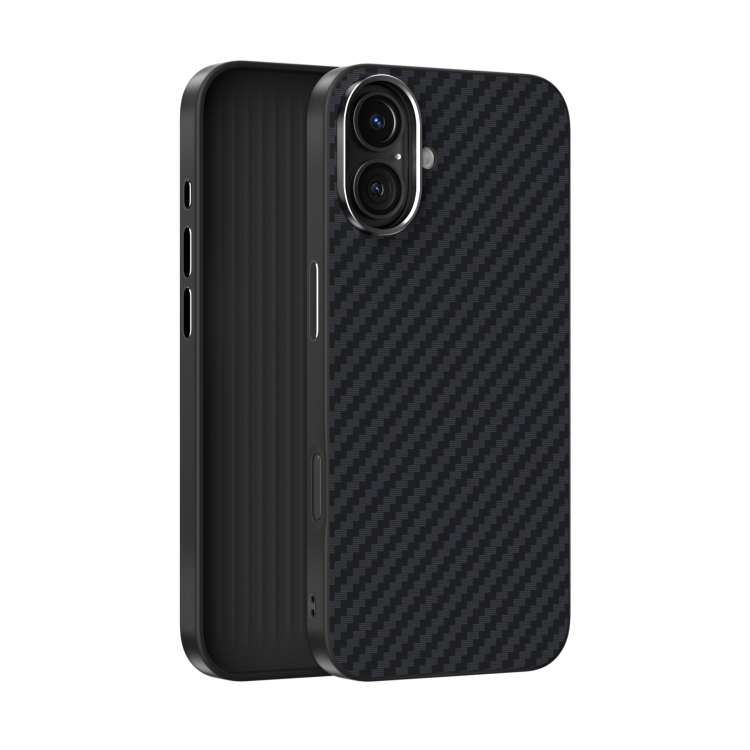 For iPhone 16 ABEEL C Carbon Fiber Series 6D Micro Relief MagSafe Phone Case(Black)