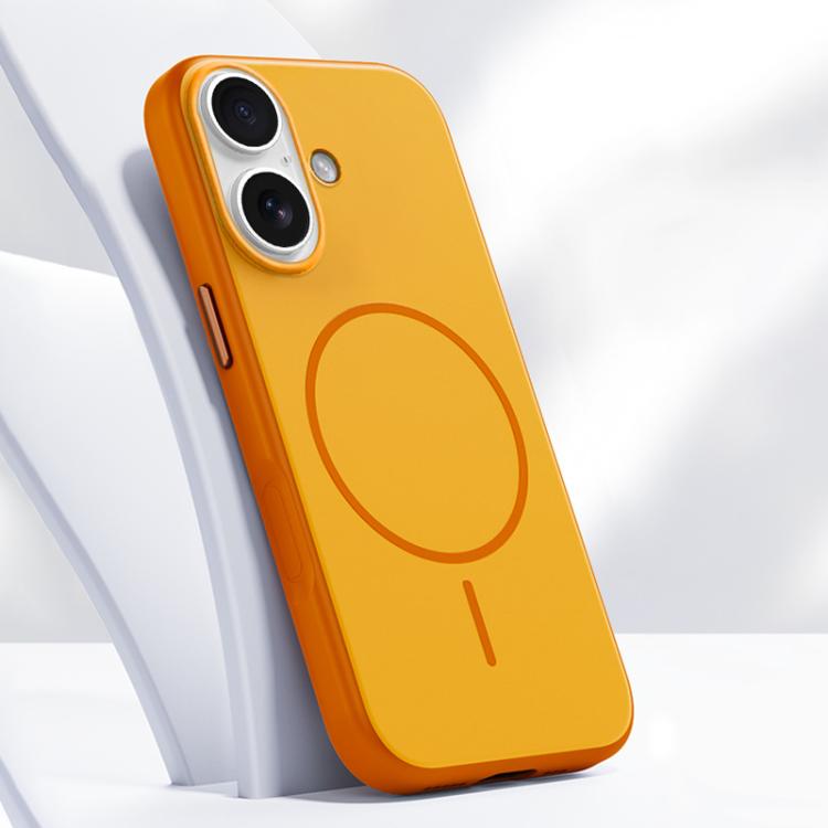 For iPhone 16 Boundless Series Skin Feel Magnetic Full Coverage Phone Case(Orange)