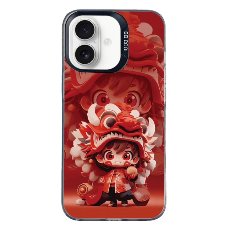 For iPhone 16 Christmas Series PC Full Coverage Pattern Phone Case(CK097 Boy)
