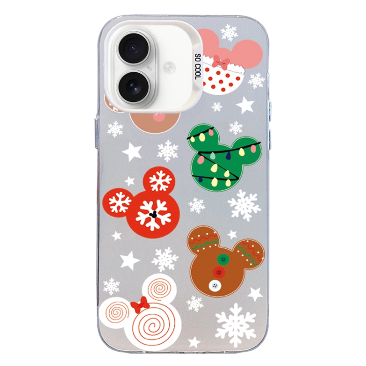 For iPhone 16 Christmas Series PC Full Coverage Pattern Phone Case(CW051 White)