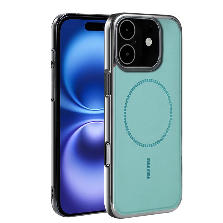 For iPhone 16 Electroplated Magnetic Series Ultra-Thin Shockproof Phone Case(Green)