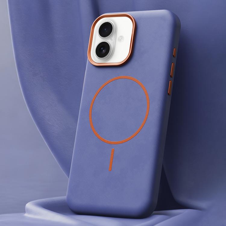 For iPhone 16 Elephant Leather Full Coverage Magnetic Microfiber Leather PC Phone Case(Purple)