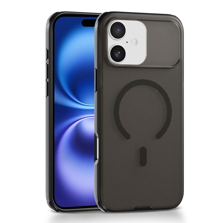 For iPhone 16 Frosted Dot Texture Magnetic Phone Case(Black)