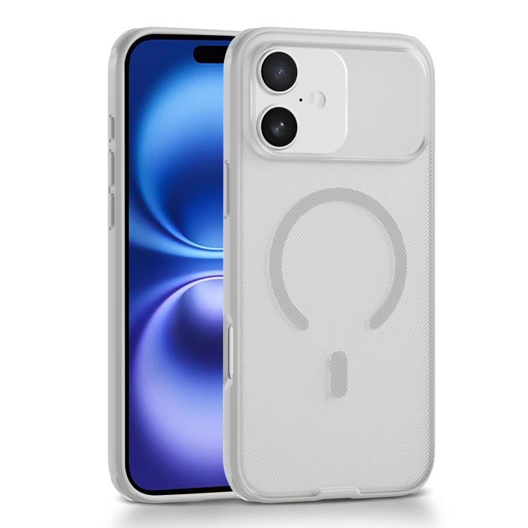For iPhone 16 Frosted Dot Texture Magnetic Phone Case(Gray)