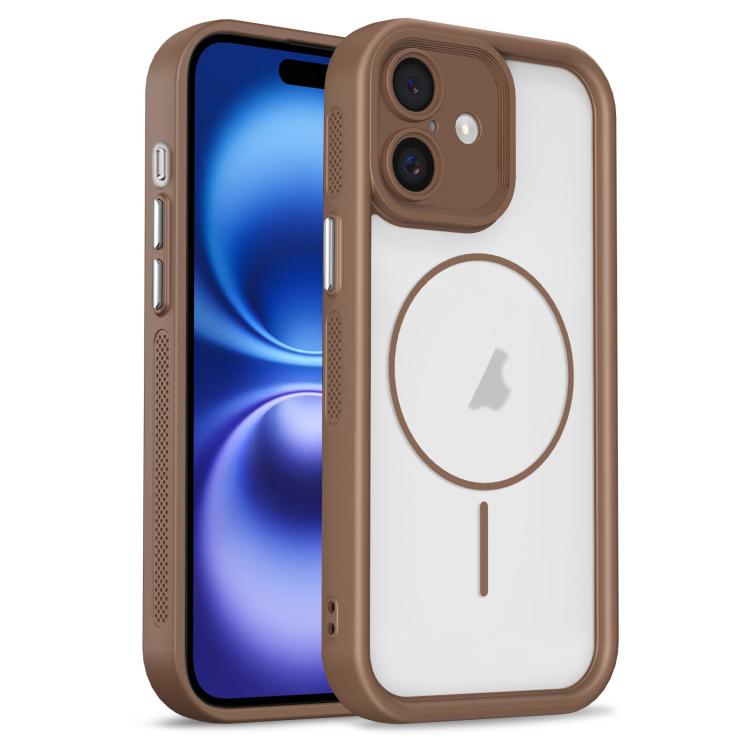 For iPhone 16 Heavenly Eye Magnetic TPU Hybrid PC Phone Case(Khaki)