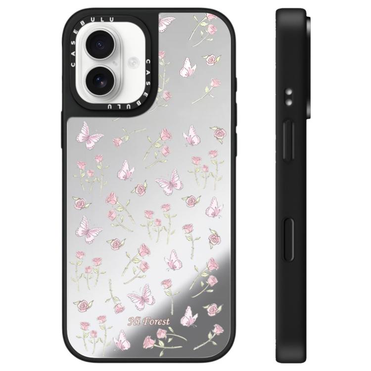 For iPhone 16 Hi Forest Series Pattern Mirror Phone Case(Small Floral)