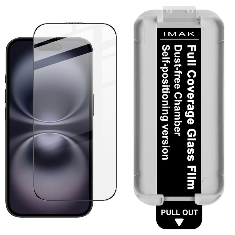 For iPhone 16 imak Dust-free Chamber Locator Full Coverage Tempered Glass Film
