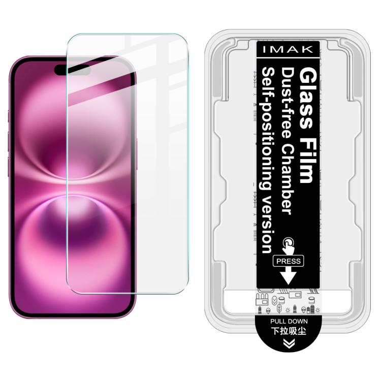 For iPhone 16 imak Dust-free Chamber Locator H Series Tempered Glass Film