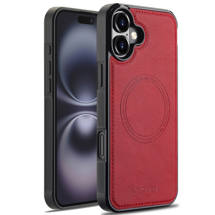 For iPhone 16 LC.IMEEKE Magsafe Phone Case(Red)
