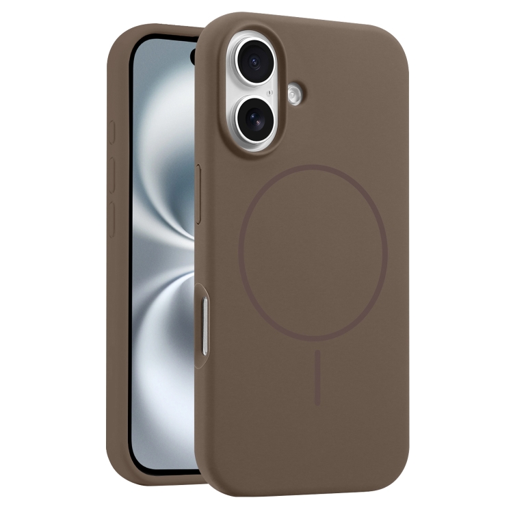 For iPhone 16 Liquid Silicone MagSafe Phone Case(Brown)