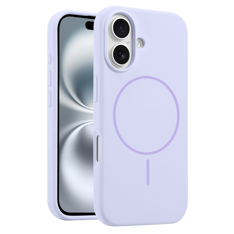 For iPhone 16 Liquid Silicone MagSafe Phone Case(Lilac)