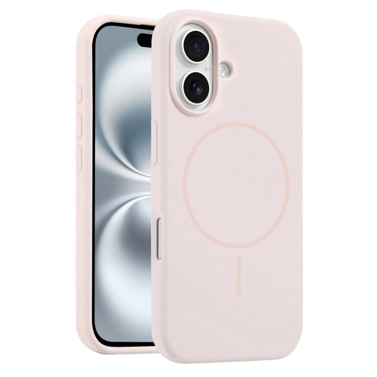 For iPhone 16 Liquid Silicone MagSafe Phone Case(Pink)