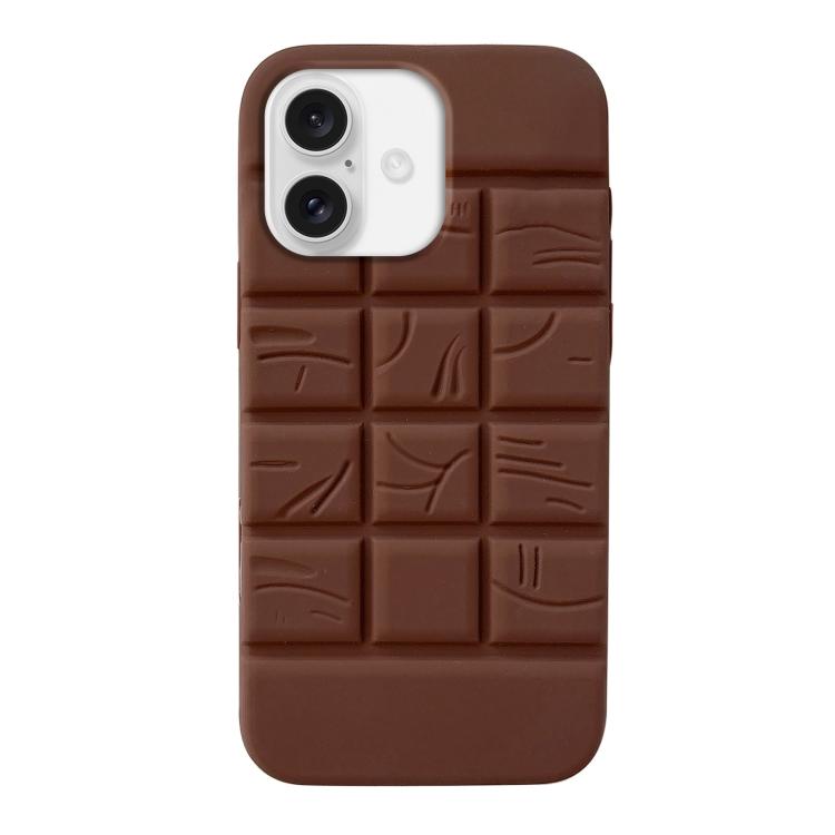 For iPhone 16 Melted Chocolate Silicone Phone Case(Brown)