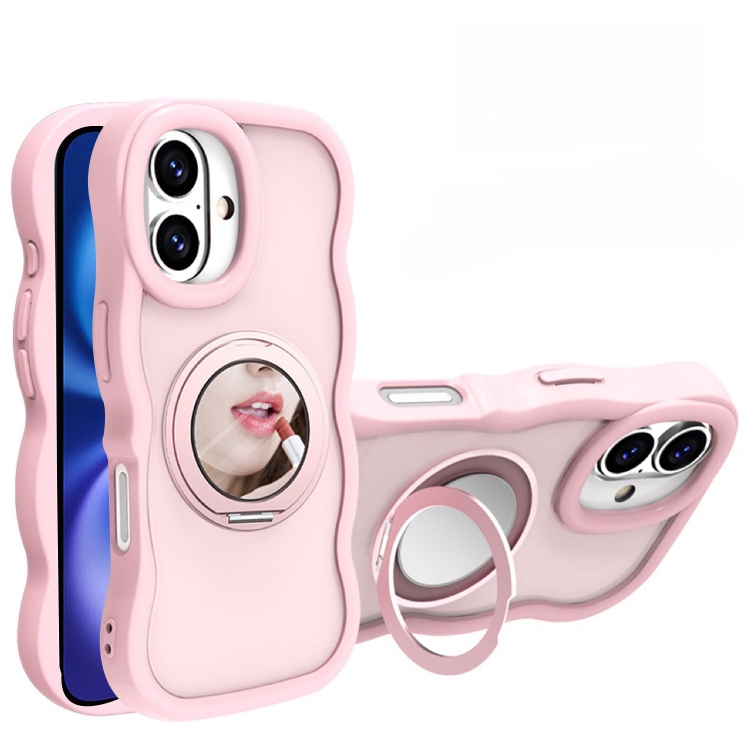 For iPhone 16 Mirror Holder MagSafe Phone Case(Purple)