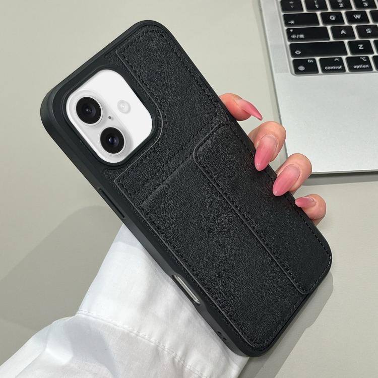 For iPhone 16 Multifunctional Premium Card Bag Holder Phone Case(Black)