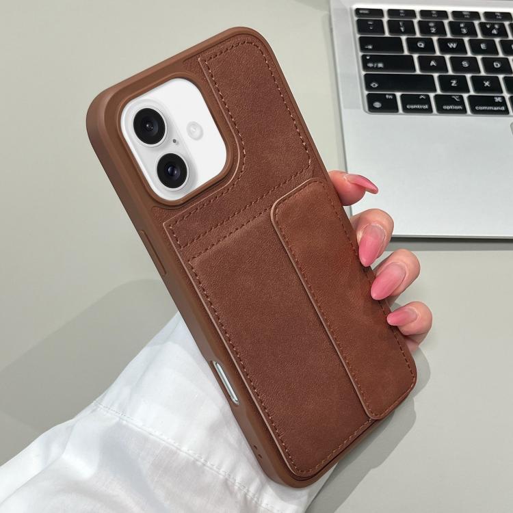 For iPhone 16 Multifunctional Premium Card Bag Holder Phone Case(Coffee)