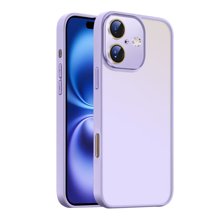 For iPhone 16 Nano Semi-transparent Frosted Skin Feel Phone Case(Lilac Purple)