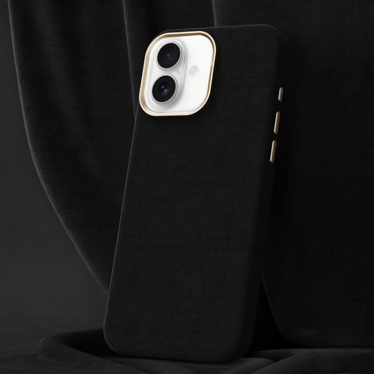 For iPhone 16 Ottilan Series Full Coverage Magnetic Microfiber Leather PC Phone Case(Black)